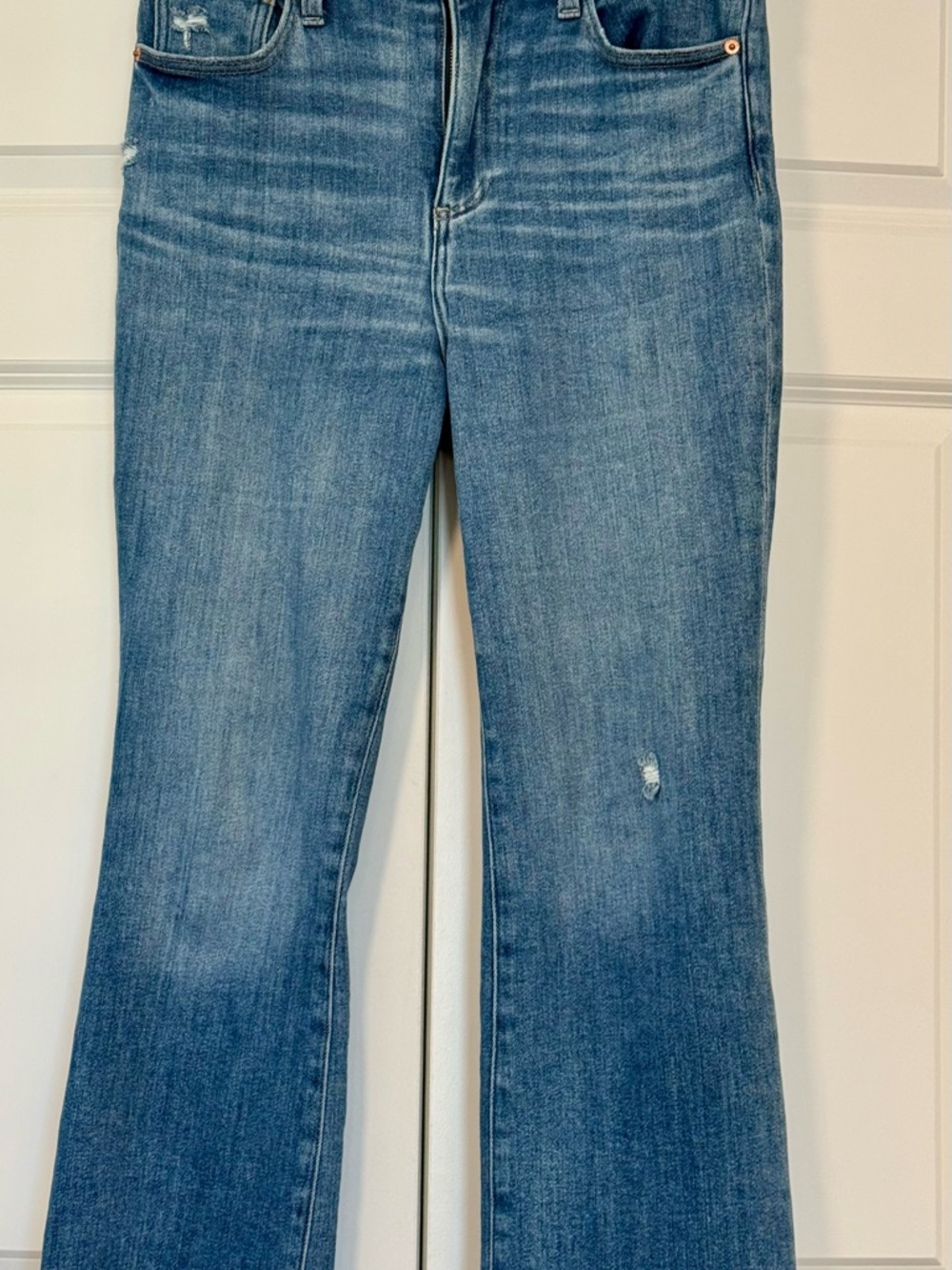 Pistola Lennon Mid Blue Flare Jeans with Light Distressing